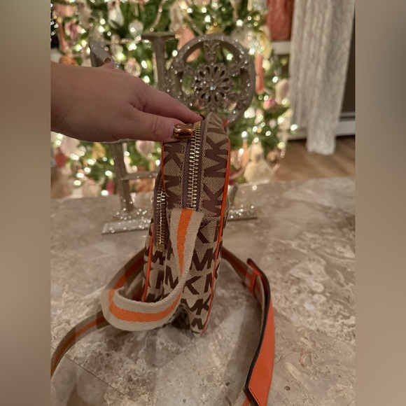 Michael Kors Brown and Orange Signature Flight Crossbody Bag - Picture 6 of 15